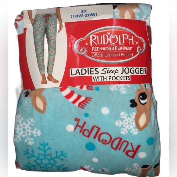 Rudolph The Red-Nosed Reindeer Print Lounge Pajama Pants PJ Women’s Size 2X - Picture 5 of 5